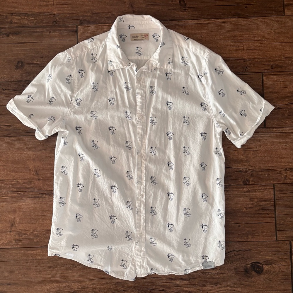Zara snoopy button up boys 13/14 women’s s